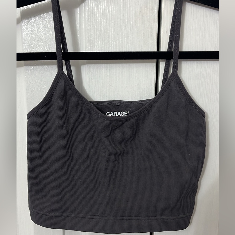 Garage purplish-grey cropped cami